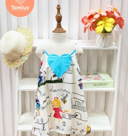 ĐẦM CỔ YẾM 2 DÂY ĐÍNH HÌNH TRÁI TIM (2-12) TAMIUY