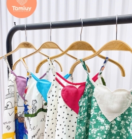 ĐẦM CỔ YẾM 2 DÂY ĐÍNH HÌNH TRÁI TIM (2-12) TAMIUY