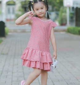  ĐẦM CARO ĐUÔI CÂ 2 TẦNG