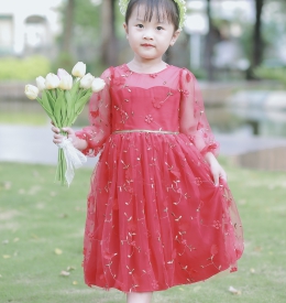ĐẦM DẠ HỘI TAY DÀI HOA RƠI