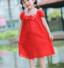 ĐẦM HOA HỒNG ĐÍNH NƠ NGỰC (6M-12)