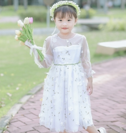 ĐẦM DẠ HỘI TAY DÀI HOA RƠI
